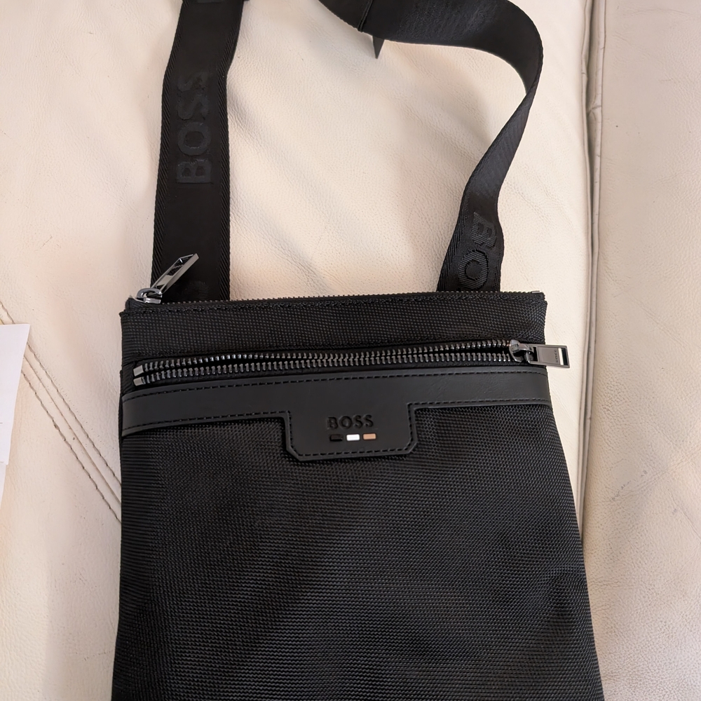 Boss Black Messenger Bag for Men